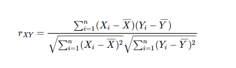 Công thức tính hệ số tương quan Pearson 1