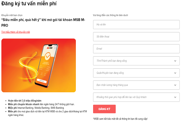 Những câu hỏi thường gặp khi mở tài khoản MSB Online.