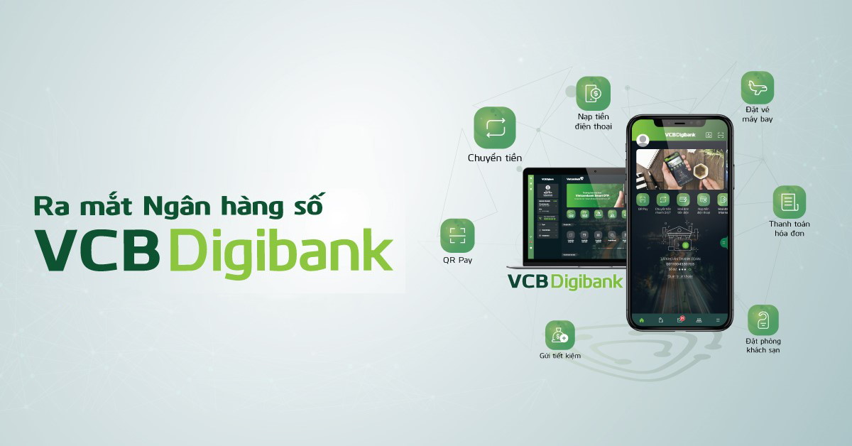 Giao diện Vietcombank Digibank trên điện thoại.